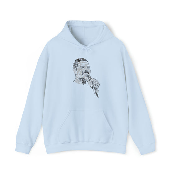 Freddy Mercury | Unisex Hooded Hoodie Sweatshirt | Embrace Your Vibe | Calligram Word Design