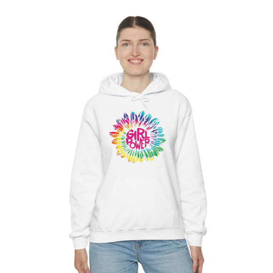 Chill Stitch – Girl Power Tie-Dye - Unisex Hooded Hoodie Sweatshirt – Embrace Your Vibe