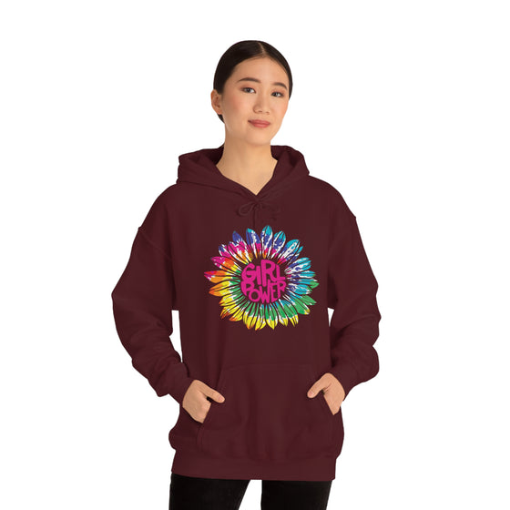Chill Stitch – Girl Power Tie-Dye - Unisex Hooded Hoodie Sweatshirt – Embrace Your Vibe