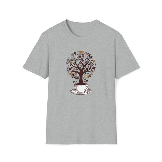 Coffee Tree Life Shirt | Abstract | Minimalist | Modern | Unisex Soft Style Tee T-Shirt | Embrace Your Vibe