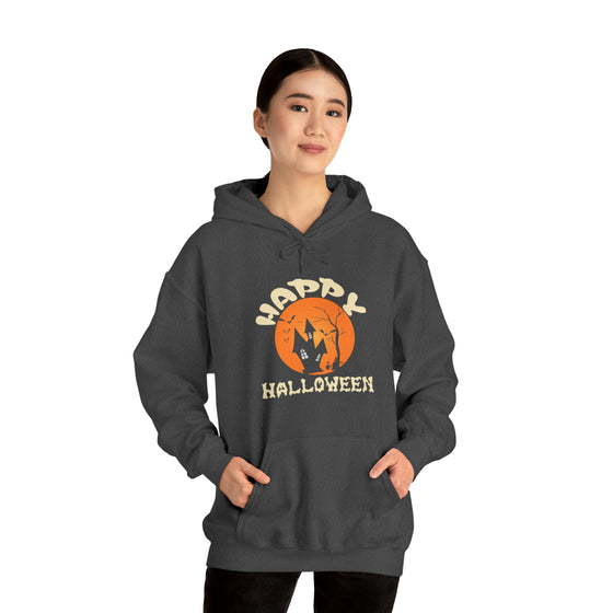 Halloween Sweatshirt | Happy Halloween House | Unisex Hooded Hoodie Sweatshirt