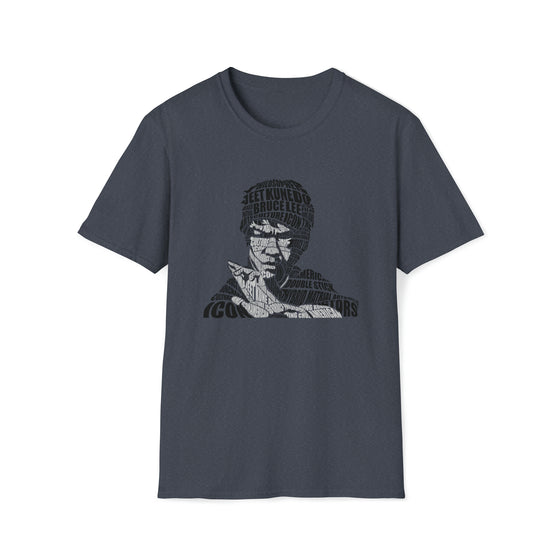 Bruce Lee | Unisex Soft Style Tee T-Shirt | Embrace Your Vibe | Calligram Word Design