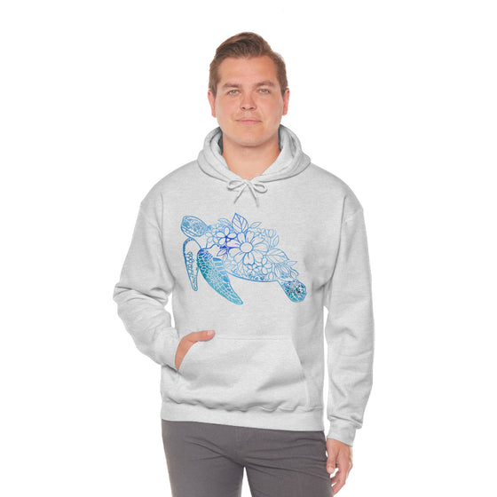 Floral Mandala Sea Turtle Sweatshirt | Unisex Hooded Hoodie Sweatshirt