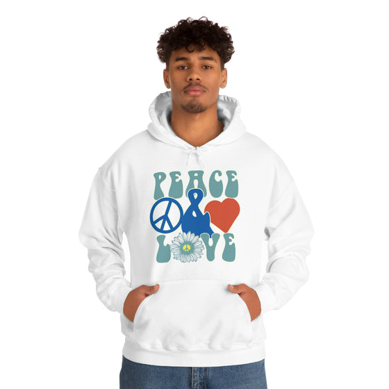 Chill Stitch – Peace & Love - Unisex Hooded Hoodie Sweatshirt – Embrace Your Vibe