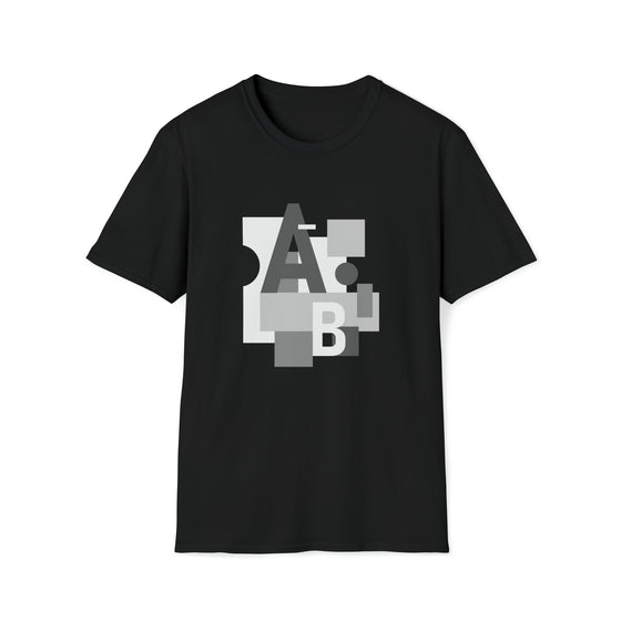 Abstract Letter Shapes V8 | Unisex Soft Style Tee T-Shirt | Embrace Your Vibe