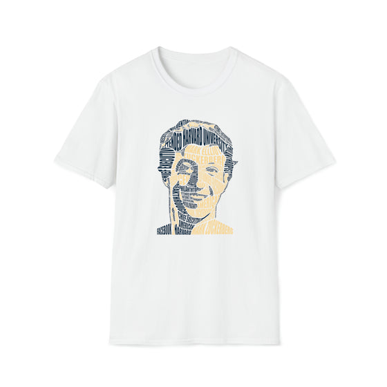 Mark Zuckerberg Meta |  Unisex Soft Style Tee T-Shirt  | Calligram Word Design