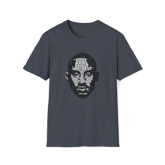 Kobe Bryan Basketball | Unisex Soft Style Tee T-Shirt | Embrace Your Vibe | Calligram Word Design