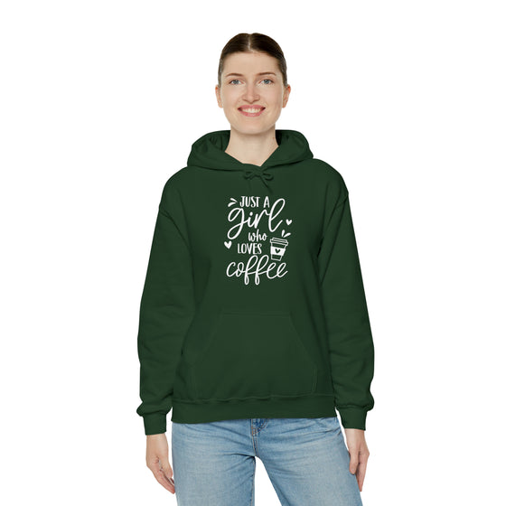 Girl Who Loves Coffee Sweatshirt | Unisex Hooded Hoodie Sweatshirt