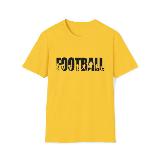 Football Gridiron Shirt | Sporting Name Athlete Silhouettes | Unisex Soft Style T-Shirt