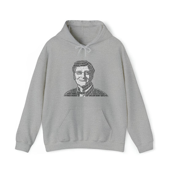 Bill Gates | Unisex Hooded Hoodie Sweatshirt | Embrace Your Vibe | Calligram Word Design