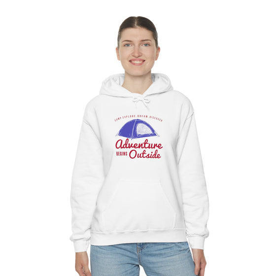 Chill Stitch – Outside Your Tent Adventure - Unisex Hooded Hoodie Sweatshirt – Embrace Your Vibe