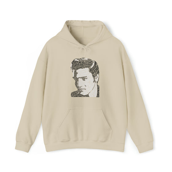 Elvis Presley Music Rock Roll | Unisex Hooded Hoodie Sweatshirt | Embrace Your Vibe | Calligram Word Design