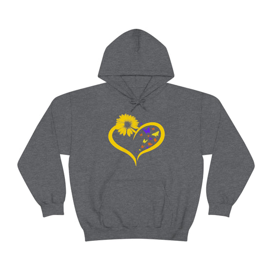 Butterflies Sunflower | Unisex Hooded Hoodie Sweatshirt | Embrace Your Vibe