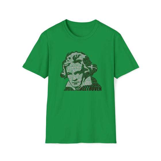 Ludwig van Beethoven Symphony Music Conductor | Unisex Soft Style Tee T-Shirt | Calligram Word Design