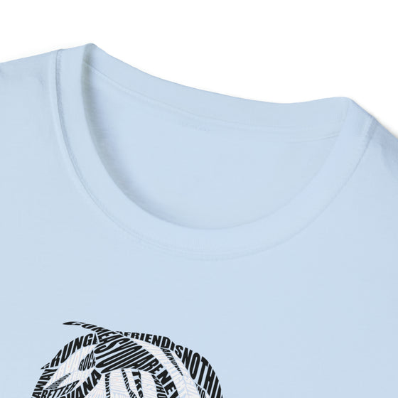 Kurt Cobain Music Grunge | Unisex Soft Style Tee T-Shirt | Embrace Your Vibe | Calligram Word Design