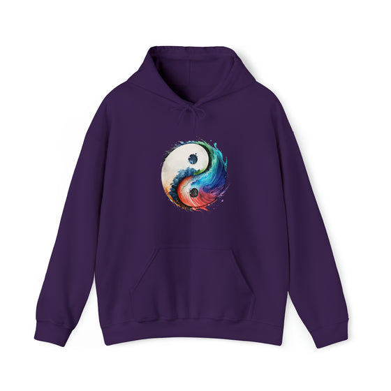 Yoga Hoodie | Yin Yang Sign V2 Watercolor | Unisex Hooded Hoodie Sweatshirt