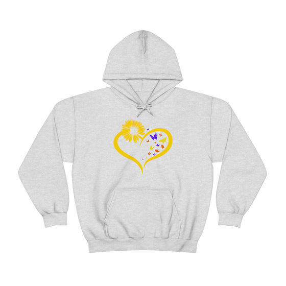 Butterflies Sunflower | Unisex Hooded Hoodie Sweatshirt | Embrace Your Vibe