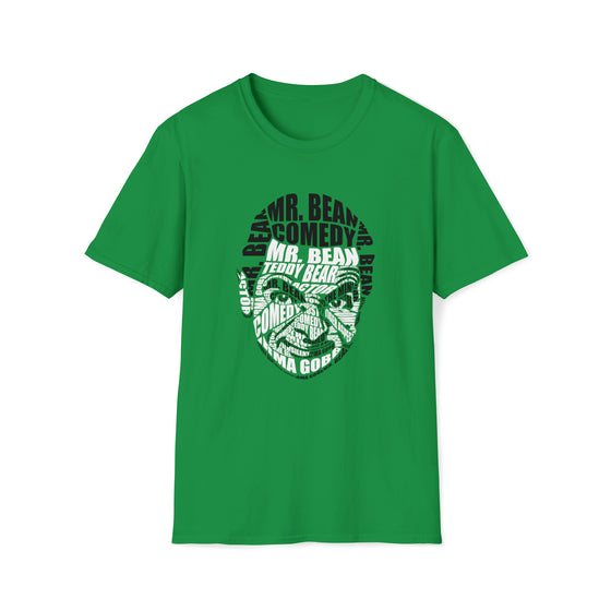 Mr Bean Comedian | Unisex Soft Style Tee T-Shirt  | Calligram Word Design