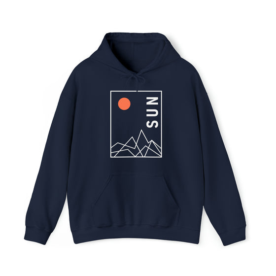 Abstract Shapes V5 Mountain Peaks Sun | Abstract | Minimalist | Modern  Unisex Hooded Hoodie Sweatshirt | Embrace Your Vibe