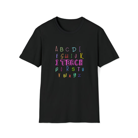 Teacher Shirt | Elementary Teach Letters | Unisex Soft Style Tee T-Shirt