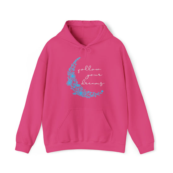 Boho Follow Your Dreams Moon Crescent | Unisex Hooded Hoodie Sweatshirt | Embrace Your Vibe