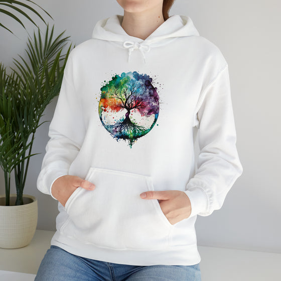 Yoga Hoodie | Tree of Life Watercolor Color Flow V1 | Unisex Hooded Hoodie Sweatshirt