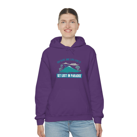 Chill Stitch – Get Lost in Paradise - Unisex Hooded Hoodie Sweatshirt – Embrace Your Vibe