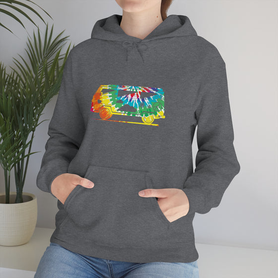 Chill Stitch – VW Tie-dye Van - Unisex Hooded Hoodie Sweatshirt – Embrace Your Vibe