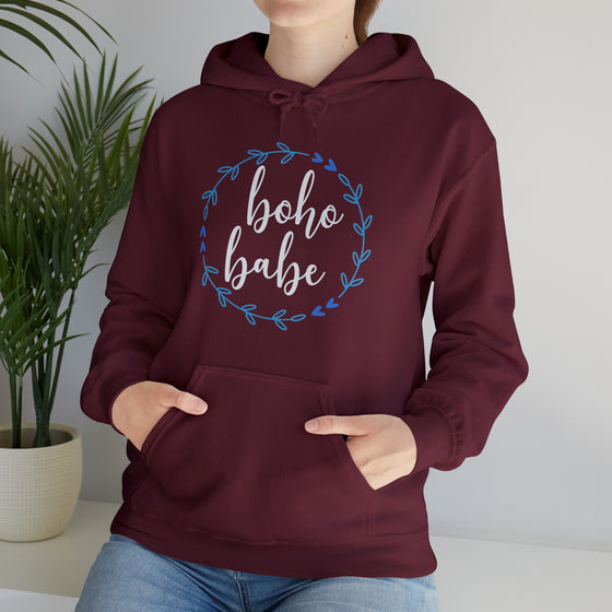 Boho Babe Bohemian Wreath | Unisex Hooded Hoodie Sweatshirt