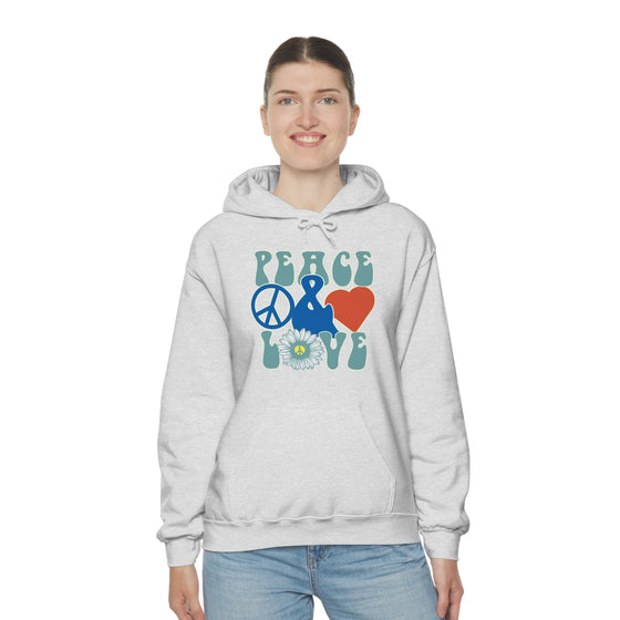 Chill Stitch – Peace & Love - Unisex Hooded Hoodie Sweatshirt – Embrace Your Vibe