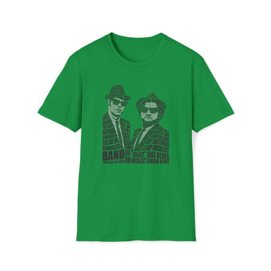 Blues Brothers Movies | Unisex Soft Style Tee T-Shirt | Embrace Your Vibe | Calligram Word Design