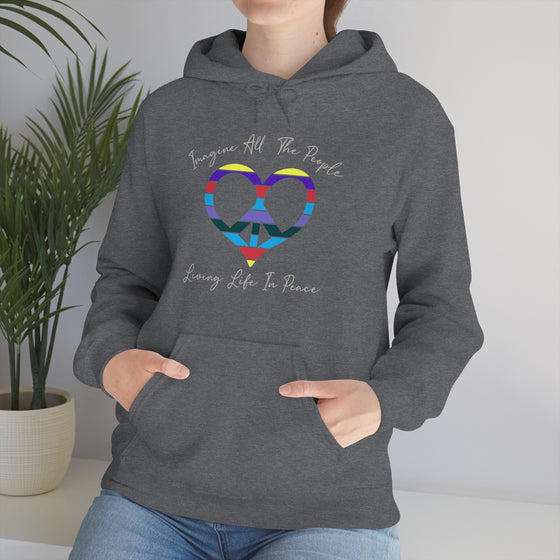 Chill Stitch – Imagine Living Life Peace - Unisex Hooded Hoodie Sweatshirt – Embrace Your Vibe