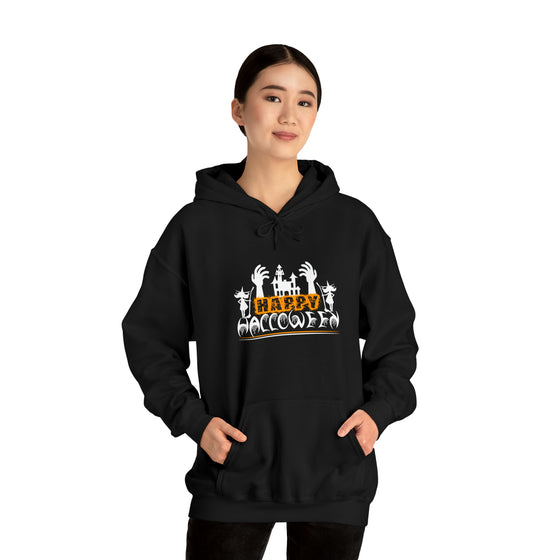 Halloween Sweatshirt | Hands Happy Halloween | Unisex Hooded Hoodie Sweatshirt