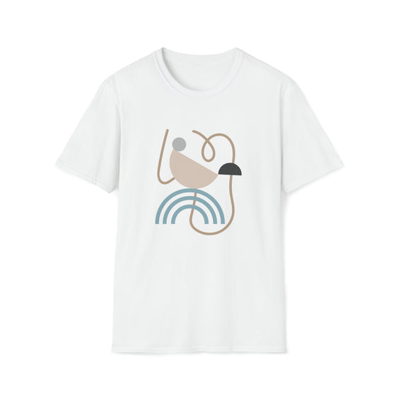 Abstract Shapes String Art V15 | Unisex Soft Style Tee T-Shirt | Embrace Your Vibe