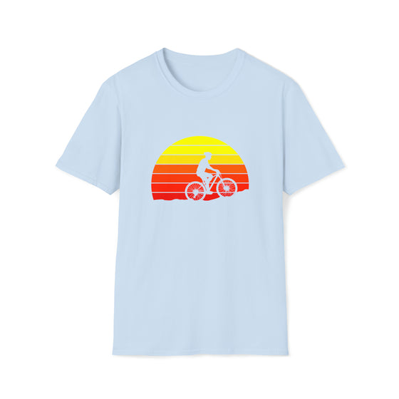 Bike Shirt | MTB Mountain Bike Sunrise Ride Biking  | Unisex Soft Style Tee T-Shirt