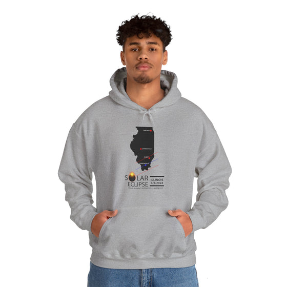 ILLINOIS Total Solar Eclipses April 8  2024  Total Eclipse | Unisex Hooded Hoodie Sweatshirt |  Embrace Your Vibe | Astronomy