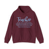 Teacher Sweatshirt | Teacher Definition Educator | Gift for Teachers | Unisex Hooded Hoodie Sweatshirt