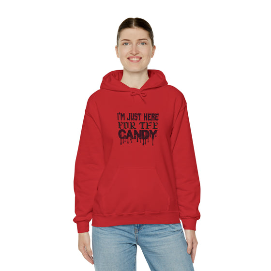 Halloween Sweatshirt | Just Here For The Candy | Unisex Hooded Hoodie Sweatshirt