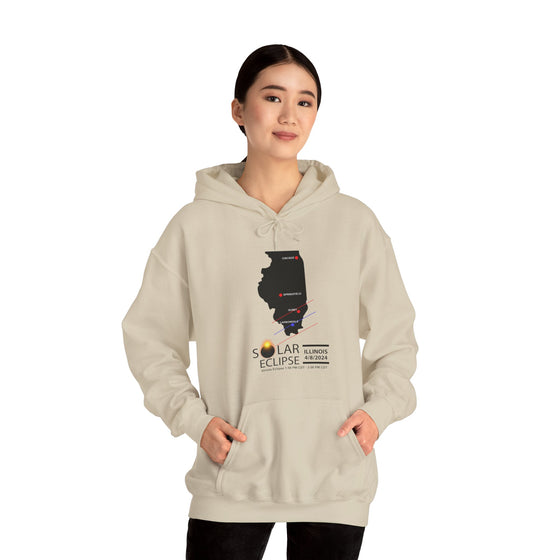 ILLINOIS Total Solar Eclipses April 8  2024  Total Eclipse | Unisex Hooded Hoodie Sweatshirt |  Embrace Your Vibe | Astronomy