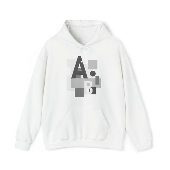 Abstract Shapes V8 Block Letters  | Abstract | Minimalist | Modern  Unisex Hooded Hoodie Sweatshirt | Embrace Your Vibe