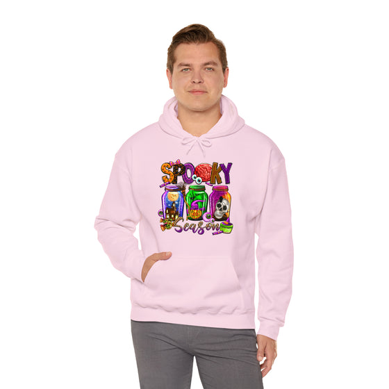 Halloween Sweatshirt | Spooky Season Specimen Jars | Unisex Hooded Hoodie Sweatshirt