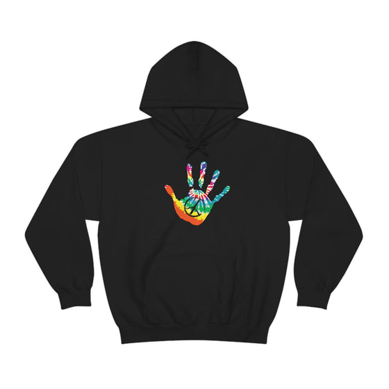 Chill Stitch –Tie-dye Peace Hand - Unisex Hooded Hoodie Sweatshirt – Embrace Your Vibe