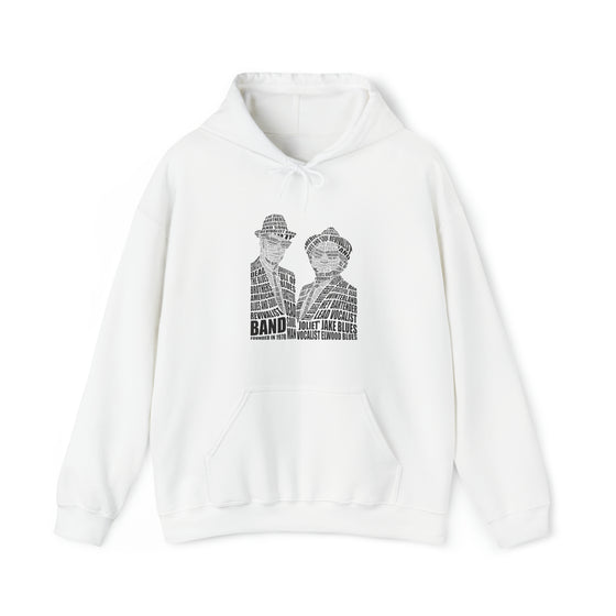 Blues Brothers | Unisex Hooded Hoodie Sweatshirt | Embrace Your Vibe | Calligram Word Design