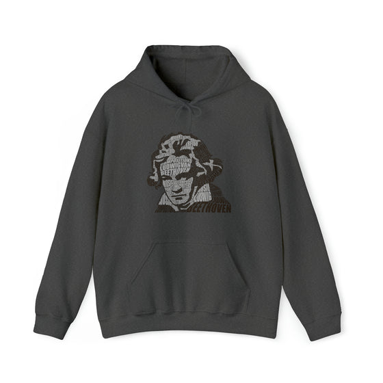 Ludwig van Beethoven Symphony Music | Unisex Hooded Hoodie Sweatshirt | Embrace Your Vibe | Calligram Word Design