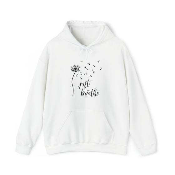 Just Breath Sweatshirt | Dandelion | Unisex Hooded Hoodie Sweatshirt