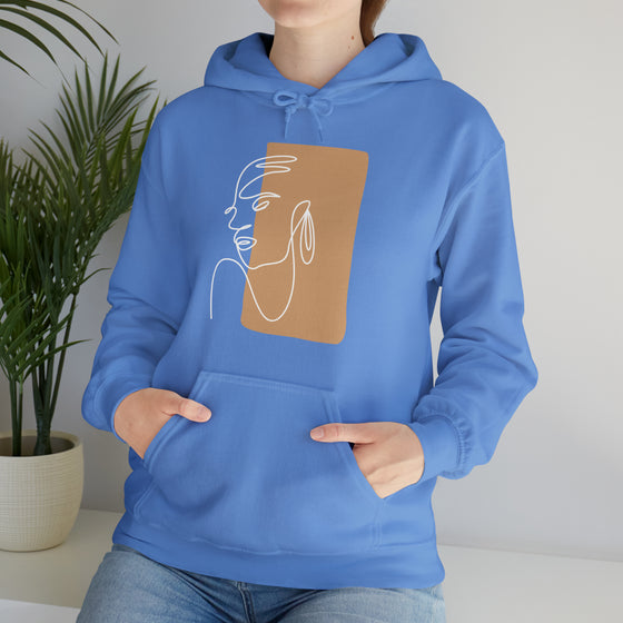 Abstract Shapes V7 Face Sketch | Abstract | Minimalist | Modern  Unisex Hooded Hoodie Sweatshirt | Embrace Your Vibe