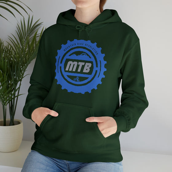 Bike Sweatshirt | MTB Mountain Biking Revolution Bike Sprocket | Unisex Hooded Hoodie Sweatshirt