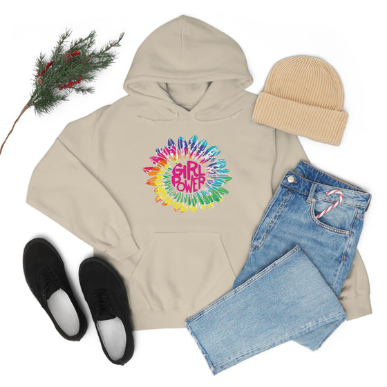 Chill Stitch – Girl Power Tie-Dye - Unisex Hooded Hoodie Sweatshirt – Embrace Your Vibe