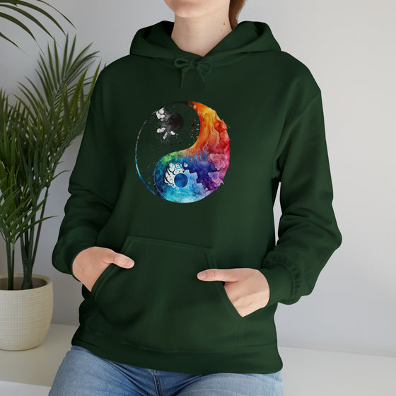 Yoga Hoodie | Yin Yang Sign V1 Watercolor | Unisex Hooded Hoodie Sweatshirt