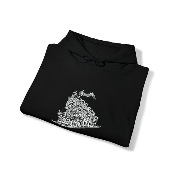 Chill Stitch – Train Locomotive Song Music Notes | Abstract | Minimalist | Modern - Unisex Hooded Hoodie Sweatshirt – Embrace Your Vibe
